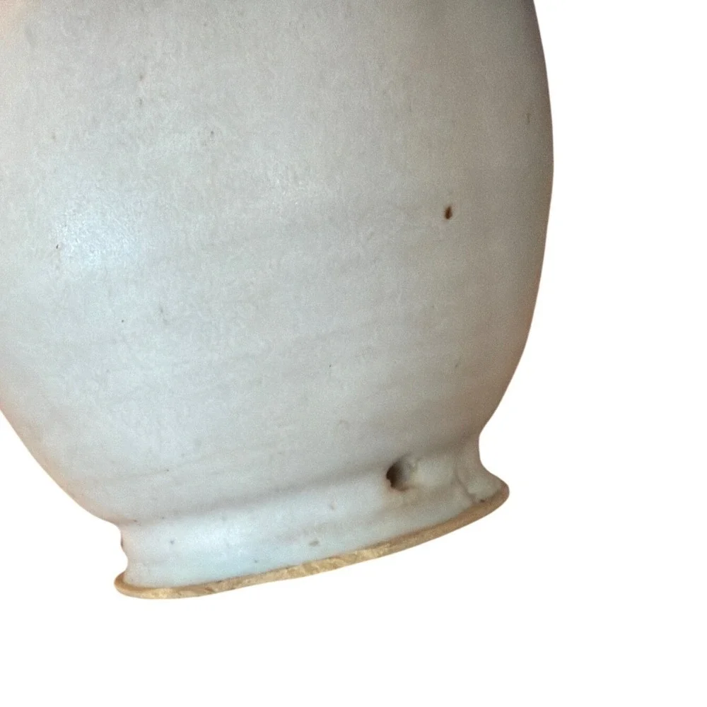 Studio Pottery Planter Blue White Drip Glaze Signed Unique Pottery